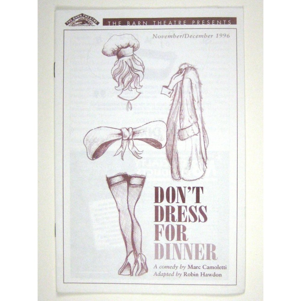 Dont Dress for Dinner Barn Theatre Program 1996 New Jersey Mark Camoletti